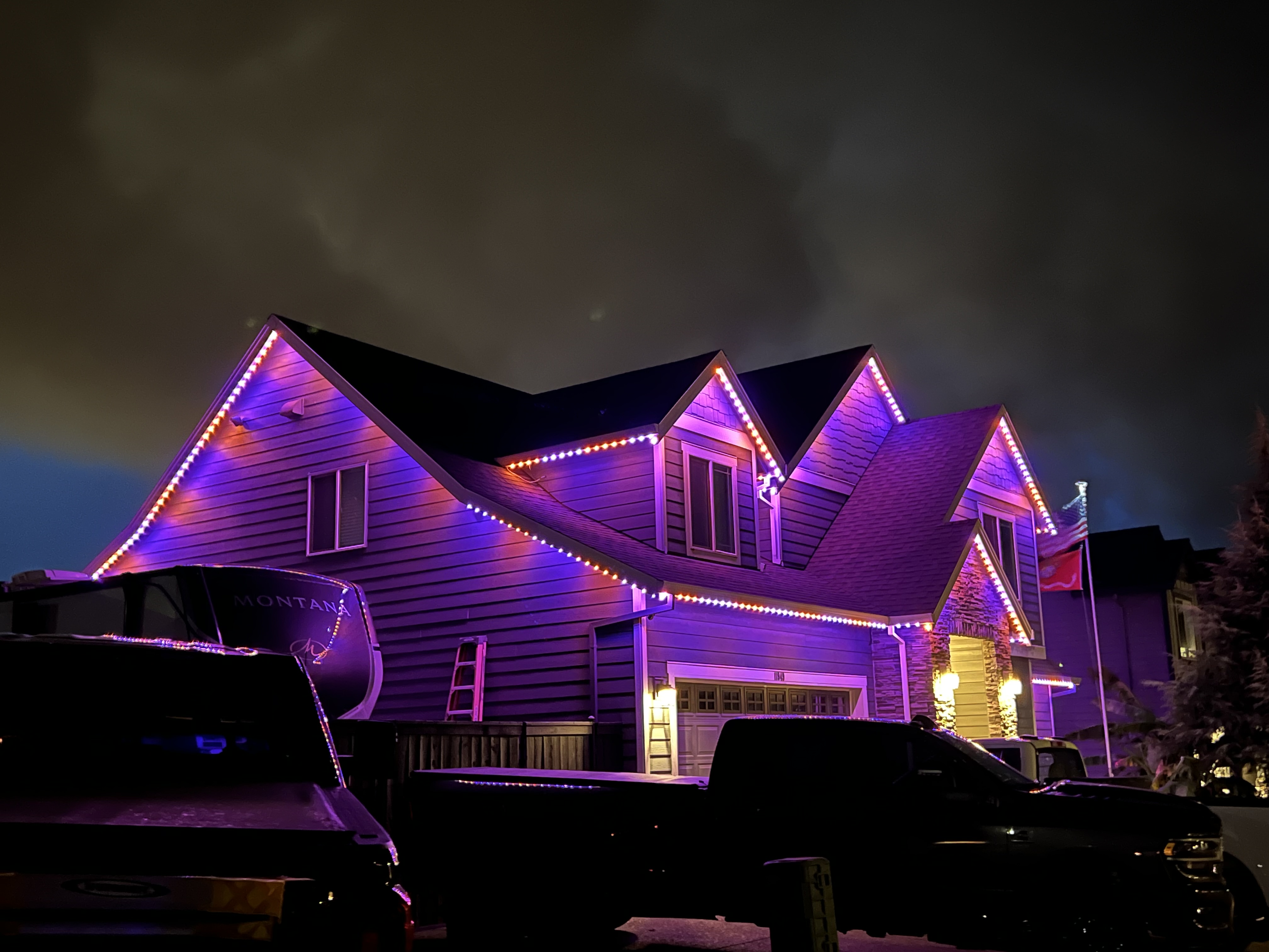 Pacific Northwest home with LED accent lighting